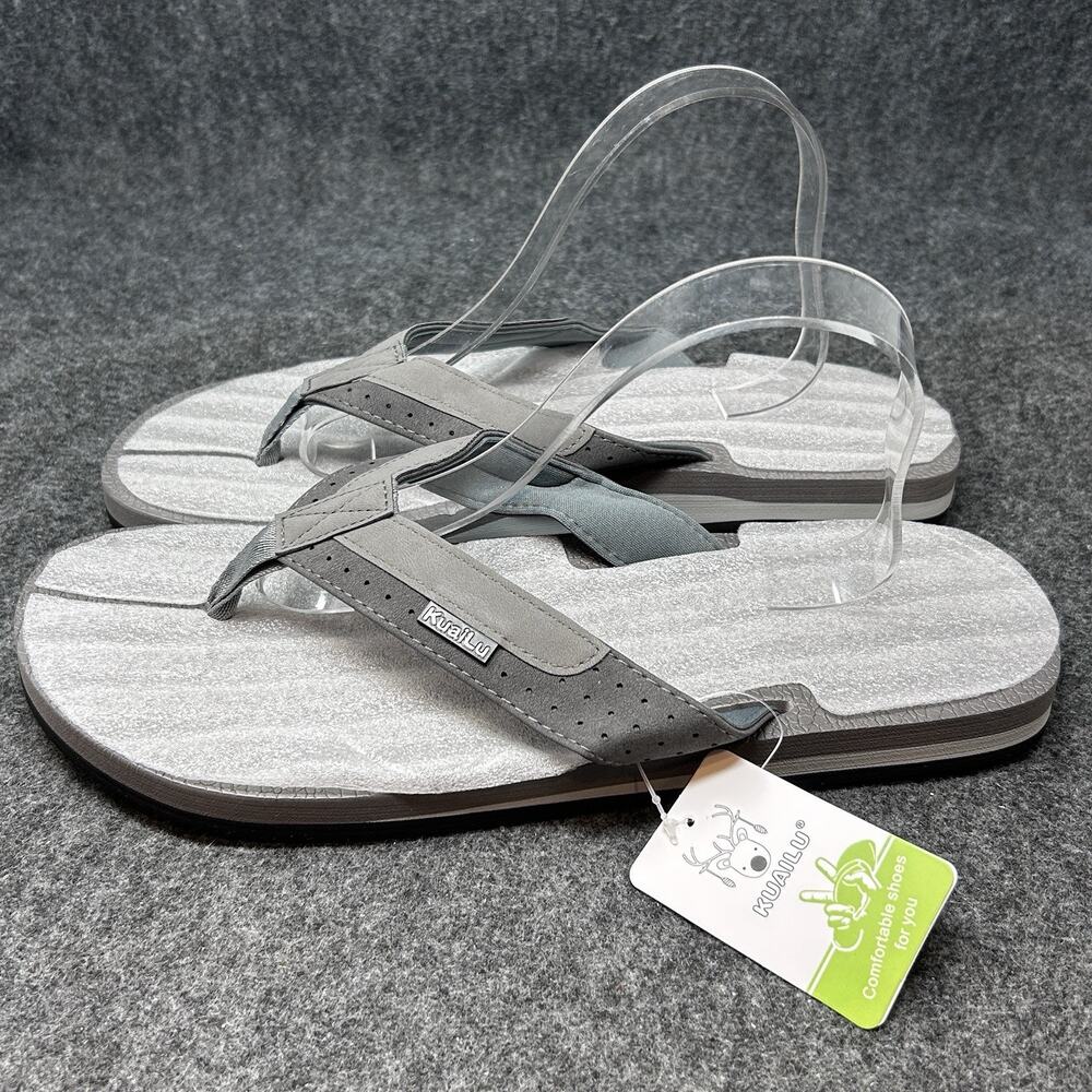 KuaiLu Mens Sport Slides Flip Flop Comfort Sandal Sz 14 Arch Support NEW W/ TAGS